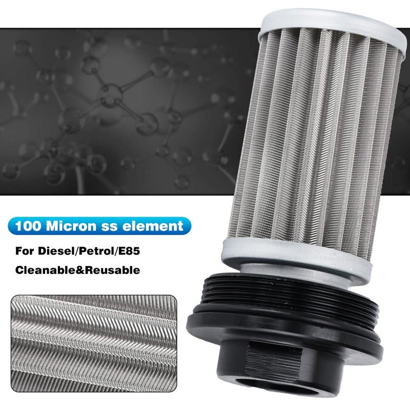 PQY AN6 Inline Fuel Filter E85 Ethanol With 100 Micron Stainless steel element - Image 4